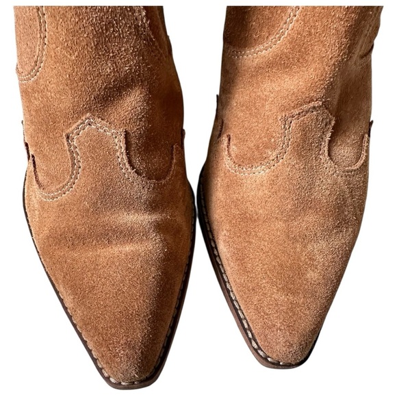 Sam Edelman western suede ankle booties – tan/camel, pointed toe, block heel, 8. - Picture 5 of 11